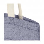 Bolsa reciclada con bolsillo 150 g/m2 color azul vista detalle 1