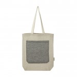 Bolsa reciclada con bolsillo 150 g/m2 color multicolor segunda vista frontal