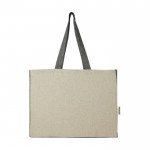 Bolsa de algodón reciclado 190 g/m2 color gris segunda vista frontal