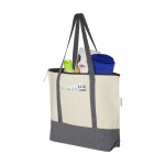 Bolsa tote de algodón reciclado 320 g/m2 color gris segunda vista