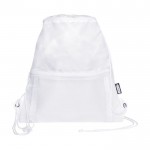 Mochila de cuerdas con bolsillo color blanco segunda vista frontal