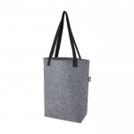 Bolsa de la compra de fieltro reciclado con fondo ancho color gris