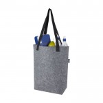 Bolsa de la compra de fieltro reciclado con fondo ancho color gris segunda vista