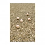 Juego de petanca con pelotas de madera en una bolsa de algodón décima vista