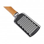 Rallador de acero inoxidable con mango de madera para personalizar quinta vista