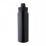 Botella de acero inox de doble pared con tapa de soporte de móvil 800ml color negro primera vista