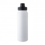 Botella de acero inox de doble pared con tapa de soporte de móvil 800ml color blanco primera vista