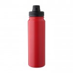 Botella de acero inox de doble pared con tapa de soporte de móvil 800ml color rojo primera vista