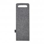 Bolsa para vino de fieltro reciclado suave y resistente 75cl color gris oscuro segunda vista trasera