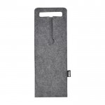 Bolsa para vino de fieltro reciclado suave y resistente 75cl color gris oscuro segunda vista frontal