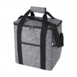 Bolsa térmica de fieltro reciclado GRS con bolsillos exteriores color gris