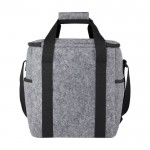 Bolsa térmica de fieltro reciclado GRS con bolsillos exteriores color gris segunda vista trasera