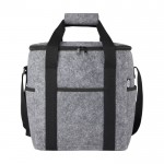 Bolsa térmica de fieltro reciclado GRS con bolsillos exteriores color gris segunda vista frontal