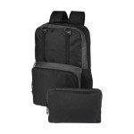 Mochila de poliéster reciclado para PC con riñonera extraíble 15” color negro tercera vista