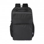 Mochila de poliéster reciclado para PC con riñonera extraíble 15” color negro segunda vista frontal