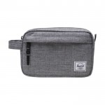 Neceser reciclado Herschel Chapter con bolsillo frontal y asa color gris segunda vista frontal