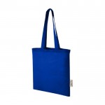 Bolsa de algodón reciclado GRS con asas largas 140 g/m² color azul real