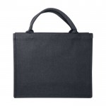 Bolsa de compras de algodón reciclado resistente 500 g/m2 color azul vaquero segunda vista frontal