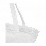 Bolsa de compras de algodón reciclado con cremallera 500 g/m2 color blanco vista detalle 1