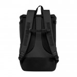 Mochila de poliéster reciclado 900D de gran capacidad con correas color negro segunda vista trasera