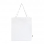Bolsa de algodón reciclado para la compra con asas largas 140 g/m2 color blanco segunda vista frontal