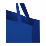 Bolsa de algodón reciclado para la compra con asas largas 140 g/m2 color azul real vista detalle 1