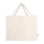 Bolsa de algodón reciclado con gran compartimiento principal 220 g/m2 color natural segunda vista frontal