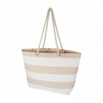 Bolsa de playa de algodón reciclado con asas de cuerda 270 g/m2 color blanco