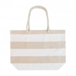 Bolsa de playa de algodón reciclado con asas de cuerda 270 g/m2 color blanco segunda vista frontal