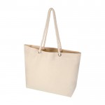 Bolsa de playa de algodón reciclado con asas de cuerda 270 g/m2 color natural