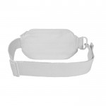 Bandolera de material reciclado con bolsillo principal amplio color blanco segunda vista trasera