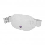 Bandolera de material reciclado con bolsillo principal amplio color blanco