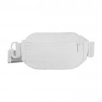 Bandolera de material reciclado con bolsillo principal amplio color blanco segunda vista frontal