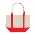 Bolsa multiuso de algodón reciclado con asas dobles 320 g/m2 color rojo segunda vista trasera