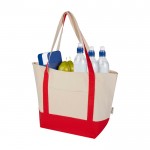 Bolsa multiuso de algodón reciclado con asas dobles 320 g/m2 color rojo segunda vista