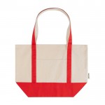 Bolsa multiuso de algodón reciclado con asas dobles 320 g/m2 color rojo segunda vista frontal