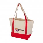 Bolsa multiuso de algodón reciclado con asas dobles 320 g/m2 color rojo vista impresión transfer