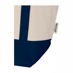 Bolsa multiuso de algodón reciclado con asas dobles 320 g/m2 color azul marino vista detalle 1