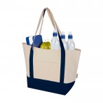 Bolsa multiuso de algodón reciclado con asas dobles 320 g/m2 color azul marino segunda vista