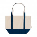 Bolsa multiuso de algodón reciclado con asas dobles 320 g/m2 color azul marino segunda vista frontal