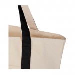 Bolsa multiuso de algodón reciclado con asas dobles 320 g/m2 color negro vista detalle 2