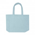 Bolsa tote de playa con acabado soft y compartimento grande color azul pastel segunda vista frontal