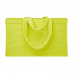 Bolsa tote de playa con acabado soft y compartimento grande color verde lima tercera vista frontal