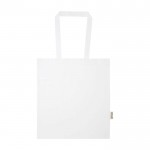 Bolsa de la compra de algodón reciclado y RPET 7L 140 g/m2 color blanco tercera vista frontal