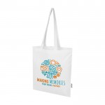 Bolsa de la compra de algodón reciclado y RPET 7L 140 g/m2 color blanco vista impresión serigrafía