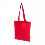 Bolsa de la compra de algodón reciclado y RPET 7L 140 g/m2 color rojo