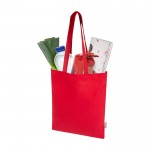 Bolsa de la compra de algodón reciclado y RPET 7L 140 g/m2 color rojo segunda vista