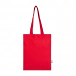 Bolsa de la compra de algodón reciclado y RPET 7L 140 g/m2 color rojo segunda vista frontal