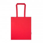 Bolsa de la compra de algodón reciclado y RPET 7L 140 g/m2 color rojo tercera vista frontal