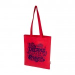 Bolsa de la compra de algodón reciclado y RPET 7L 140 g/m2 color rojo vista impresión serigrafía